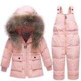 Ski Suit Baby Girl down Outerwear Coat+trousers -30degree