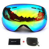 Ski Goggles with Magnetic Double Layers Lens Skiing