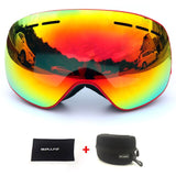 Ski Goggles with Magnetic Double Layers Lens Skiing