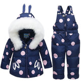 Ski Suit For Children White Duck Down Jacket+Pants