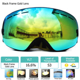 Ski Goggles For Men UV400 Anti-fog Double Layers