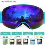 Ski Goggles For Men UV400 Anti-fog Double Layers