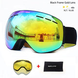 Ski Goggles with Magnetic Double Layers Lens