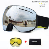 Ski Goggles with Magnetic Double Layers Lens