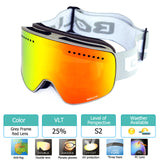 Ski Goggles with Magnetic Double Layer Polarized