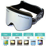 Ski Goggles with Magnetic Double Layer Polarized