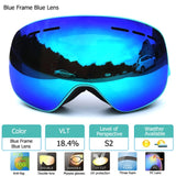 Ski Goggles with Magnetic Double Layers Lens