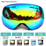 Ski Goggles with Magnetic Double Layers Lens