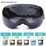 Ski Goggles with Magnetic Double Layers Lens