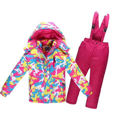 New Boys/girls Ski Suit Waterproof Windproof Snow Pants+jacket
